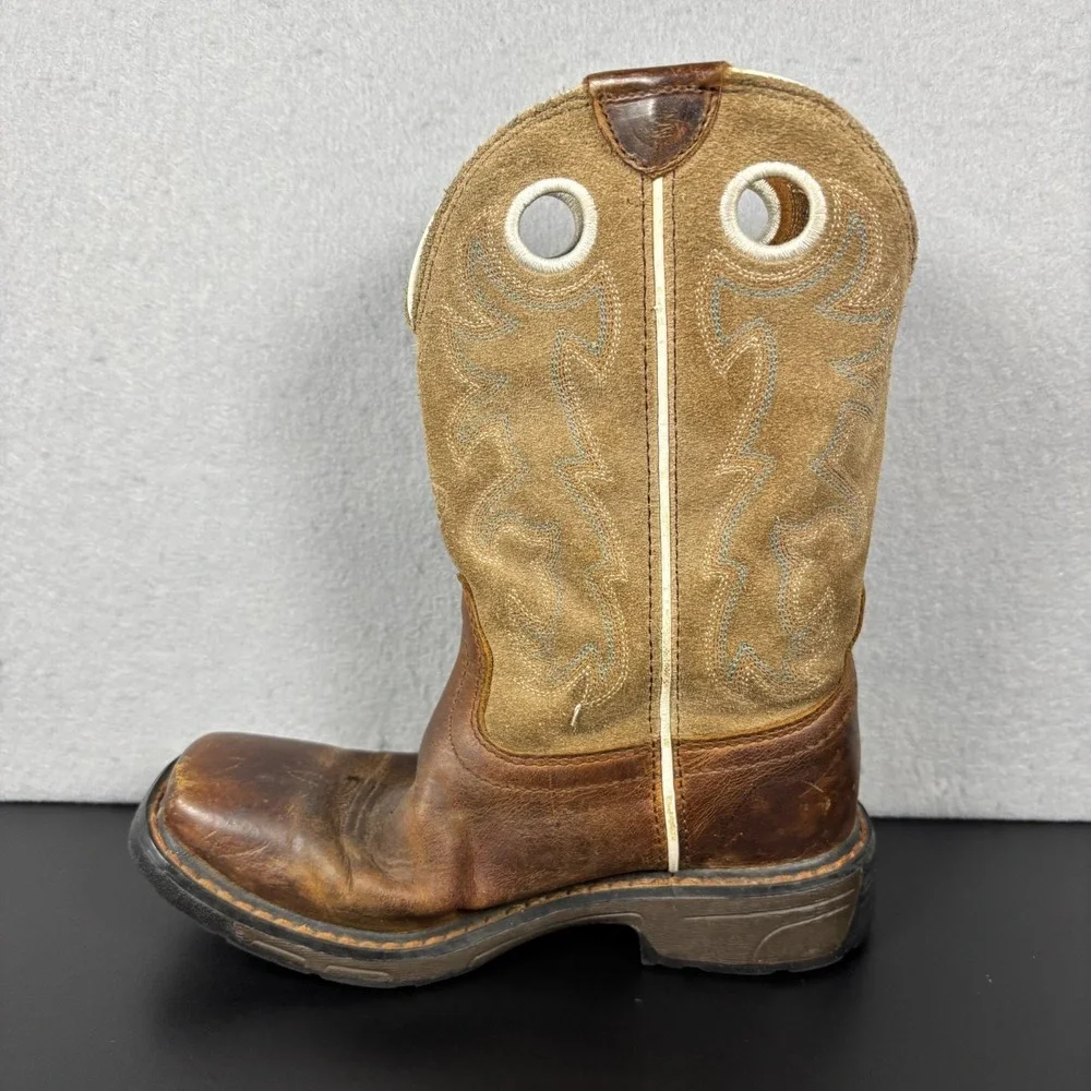 Ariat Workhog Boots Square Toe Unisex Youth Size 2 Cowboy 10008644 Western Brown